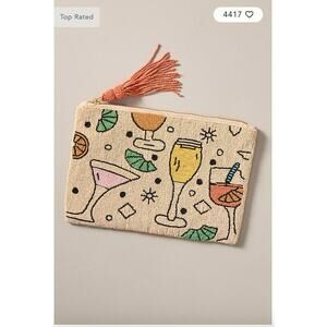 Anthropologie The Fiona Large Beaded Pouch